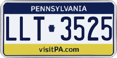PA license plate LLT3525