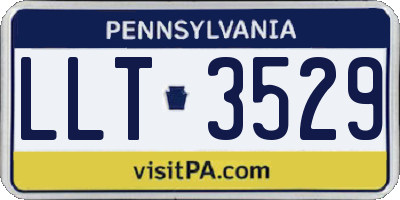 PA license plate LLT3529