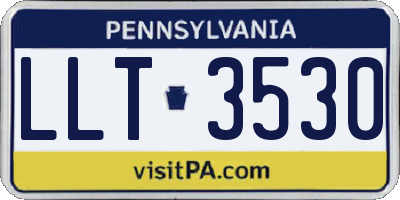 PA license plate LLT3530