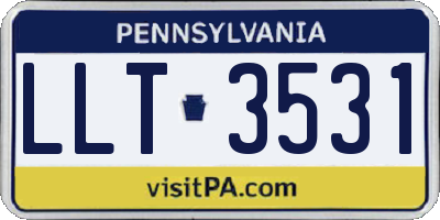 PA license plate LLT3531