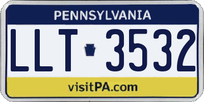 PA license plate LLT3532