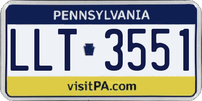 PA license plate LLT3551