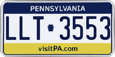 PA license plate LLT3553