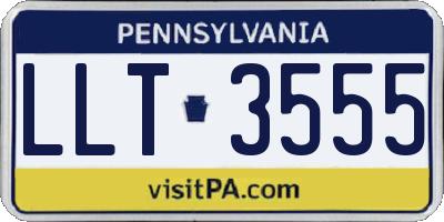 PA license plate LLT3555