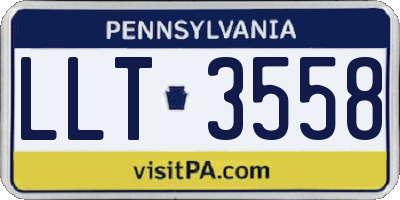 PA license plate LLT3558