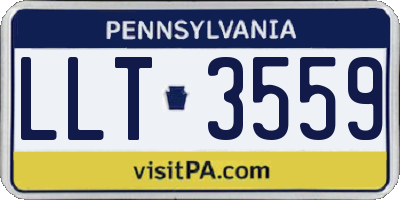 PA license plate LLT3559