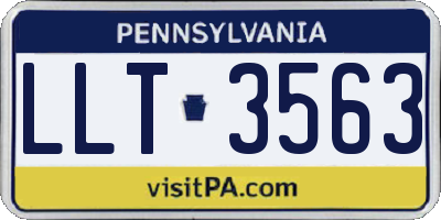 PA license plate LLT3563