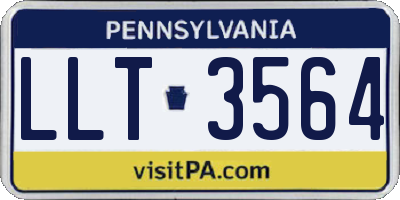 PA license plate LLT3564