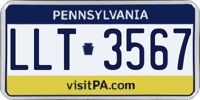 PA license plate LLT3567