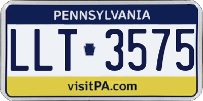 PA license plate LLT3575