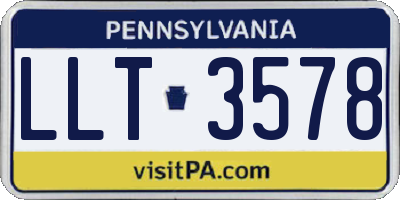 PA license plate LLT3578