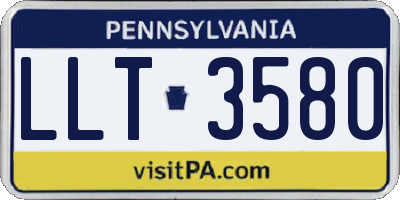 PA license plate LLT3580