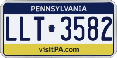 PA license plate LLT3582