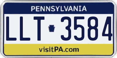 PA license plate LLT3584