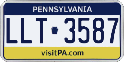 PA license plate LLT3587