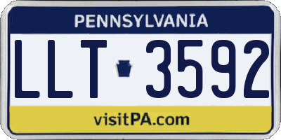 PA license plate LLT3592