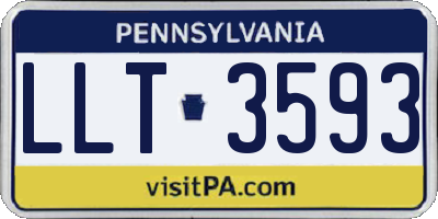 PA license plate LLT3593