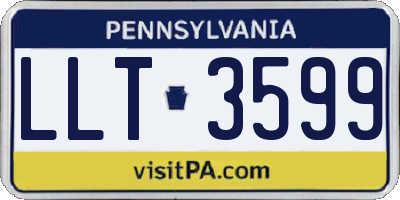 PA license plate LLT3599