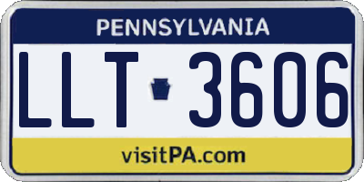 PA license plate LLT3606