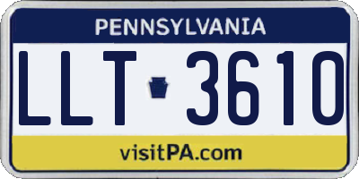 PA license plate LLT3610