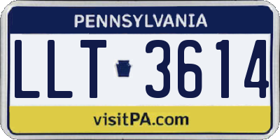 PA license plate LLT3614