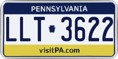PA license plate LLT3622