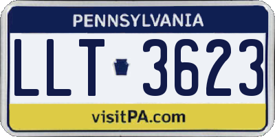 PA license plate LLT3623