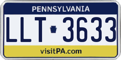 PA license plate LLT3633