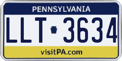 PA license plate LLT3634