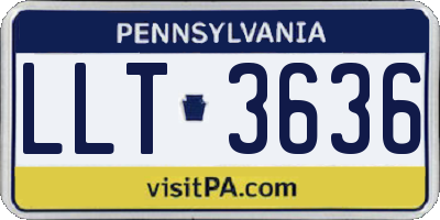 PA license plate LLT3636