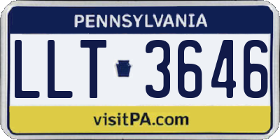 PA license plate LLT3646