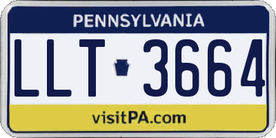 PA license plate LLT3664