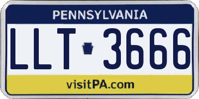 PA license plate LLT3666