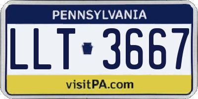 PA license plate LLT3667