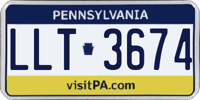 PA license plate LLT3674