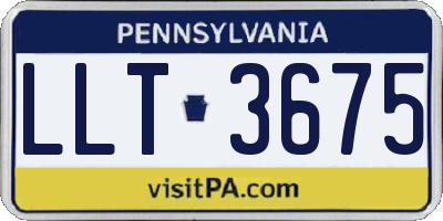 PA license plate LLT3675