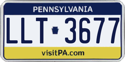 PA license plate LLT3677