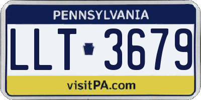 PA license plate LLT3679