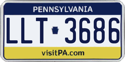 PA license plate LLT3686