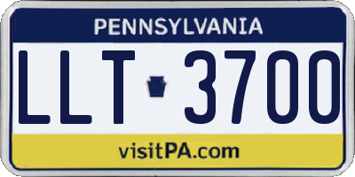 PA license plate LLT3700