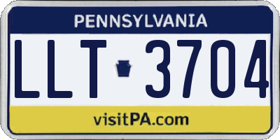 PA license plate LLT3704