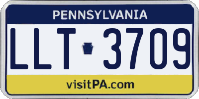 PA license plate LLT3709