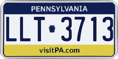 PA license plate LLT3713