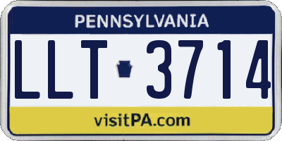 PA license plate LLT3714