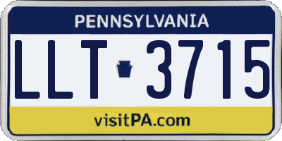 PA license plate LLT3715
