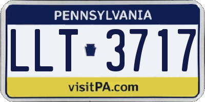 PA license plate LLT3717