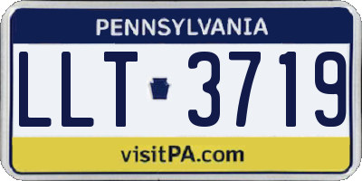 PA license plate LLT3719