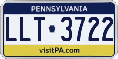 PA license plate LLT3722