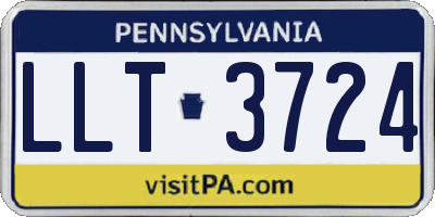 PA license plate LLT3724