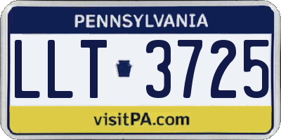 PA license plate LLT3725